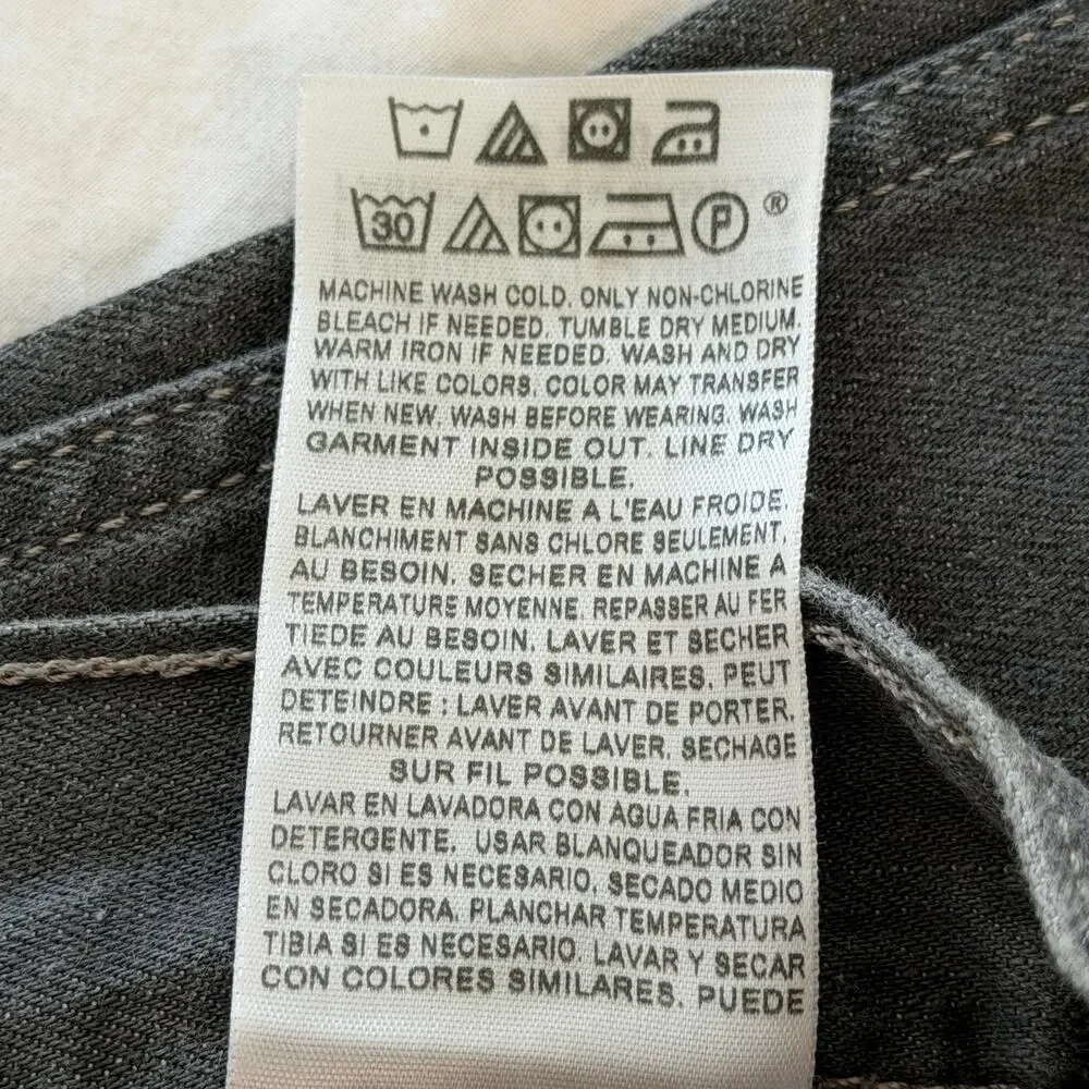 Levi's 514 Jeans Mens 28 x 30 Washed Black Droit Slim Straight Denim Dark Wash - Picture 9 of 11